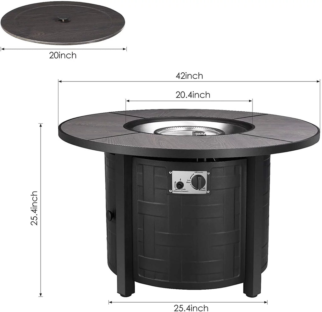 42" Round 50000 BTU Propane Fire Pit Table U632