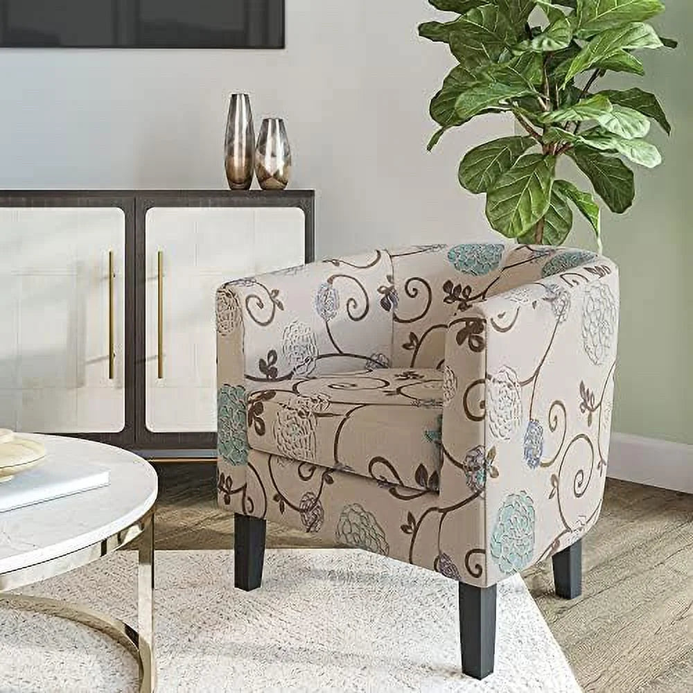 Linen Accent Chair with Flared Legs and Plush Cushion K1330