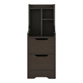 Walnut Wood 2-Drawer Nightstand with Open-Shelf D82816