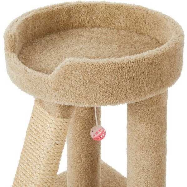 24-in Real Carpet Cat Scratching Perch with Toy Q7011