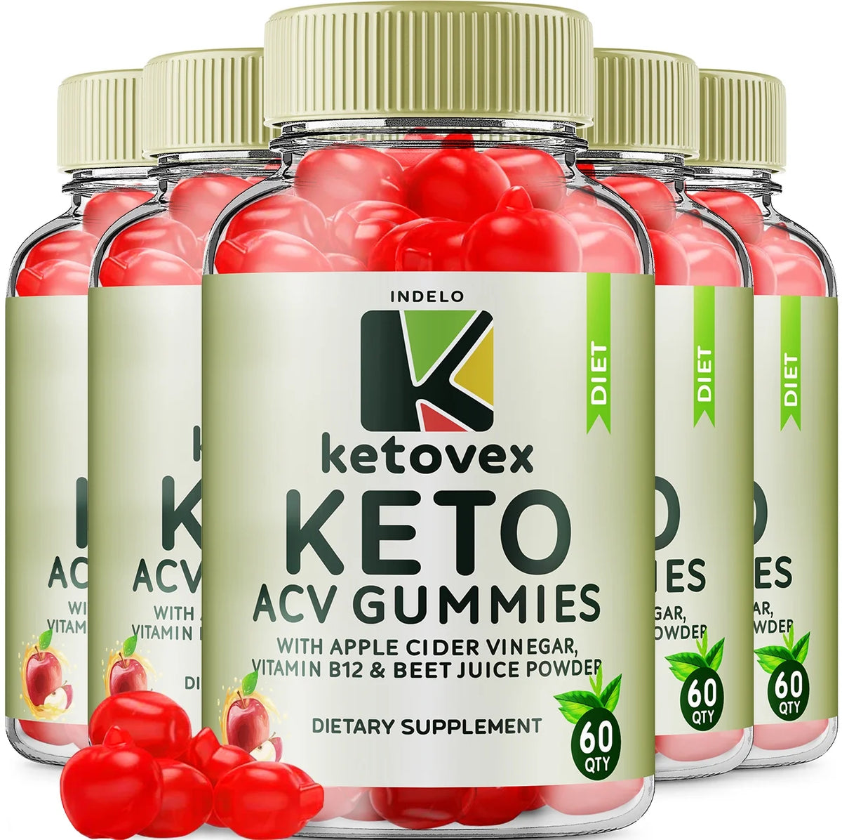Apple Cider Vinegar Vitamin B6 Vitamin B12 Gummies 1000mg 300 Gummies T440