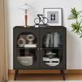 Black Sideboard and Buffets with 2 Doors and Adjustable Shelves U78885