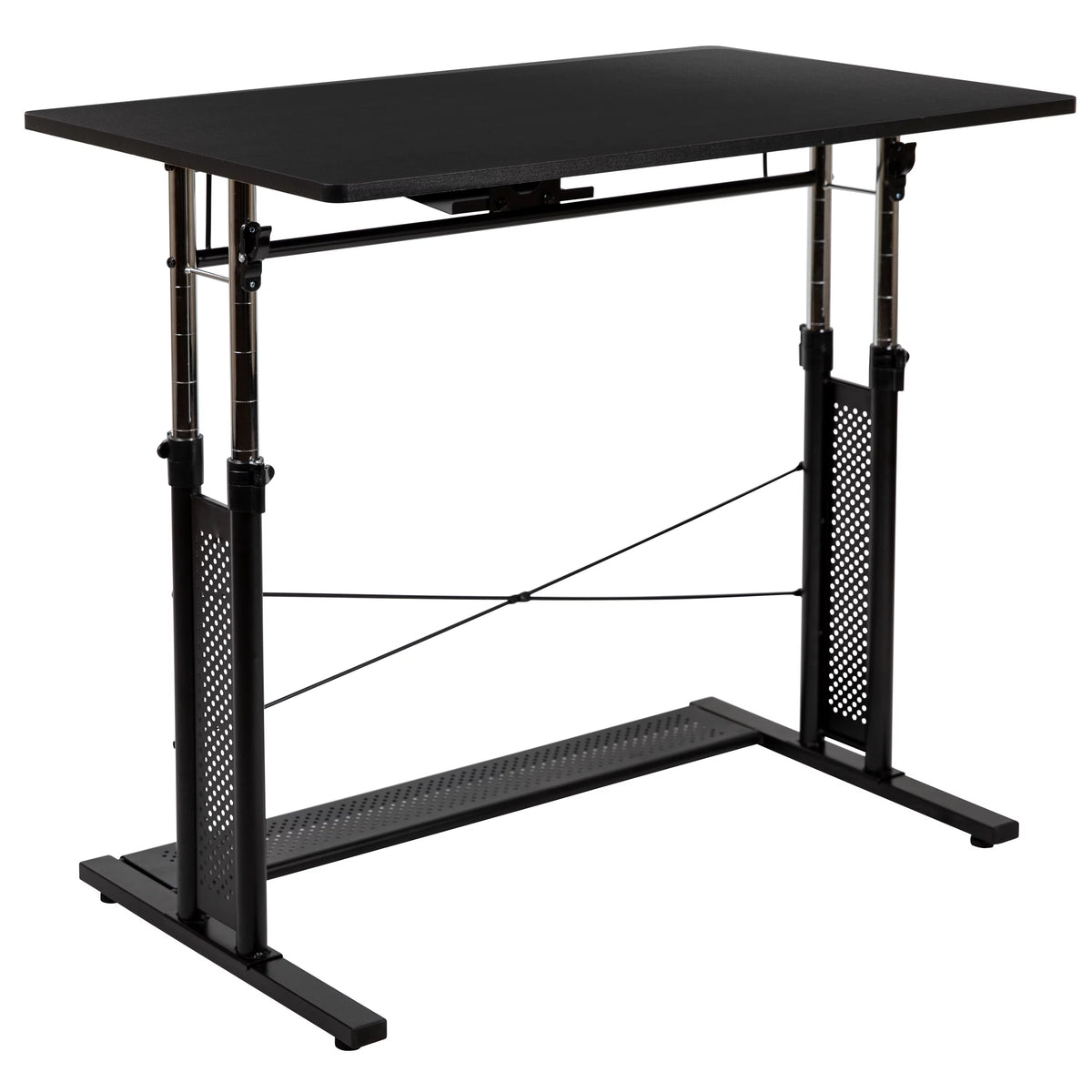 Adjustable Computer Desk, Ergonomic Mesh Office Chair and Mobile Filing Cabinet W943