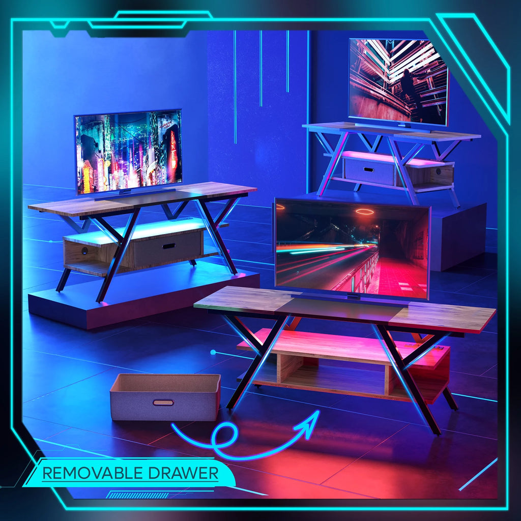 Modern TV Stand with LED & Outlets for TVs up to 65" L60670