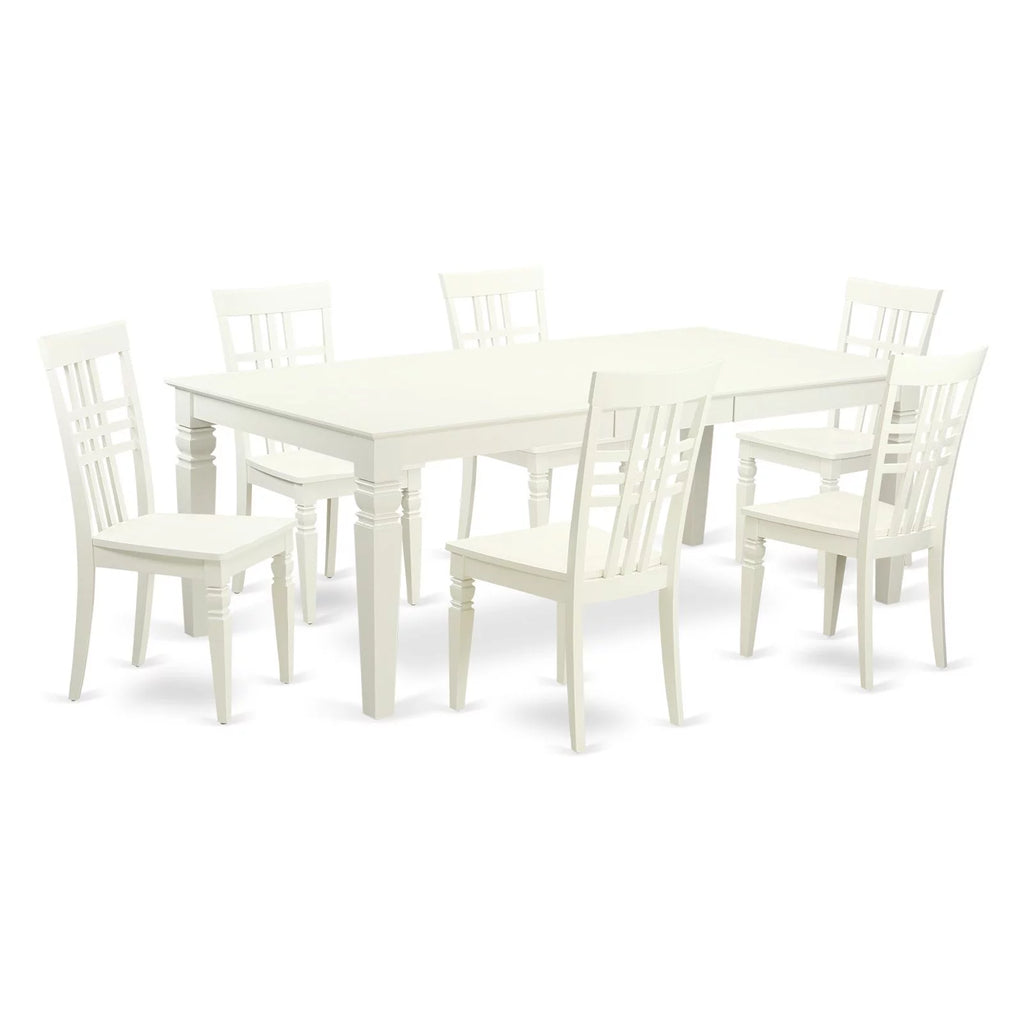 7 Piece Wood Dining Table and Chairs E8058