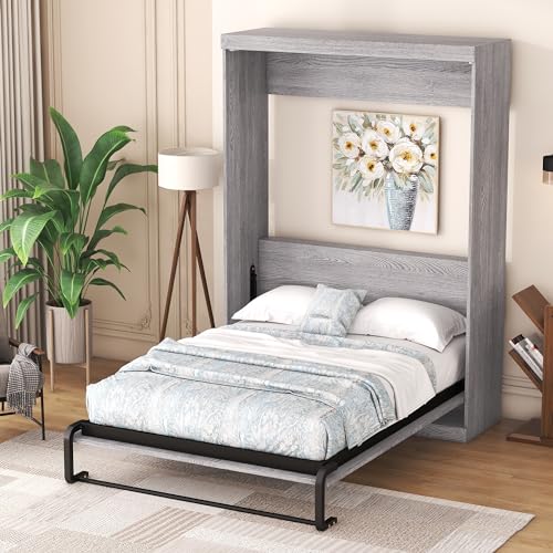 Full Size Gray Murphy Bed X356