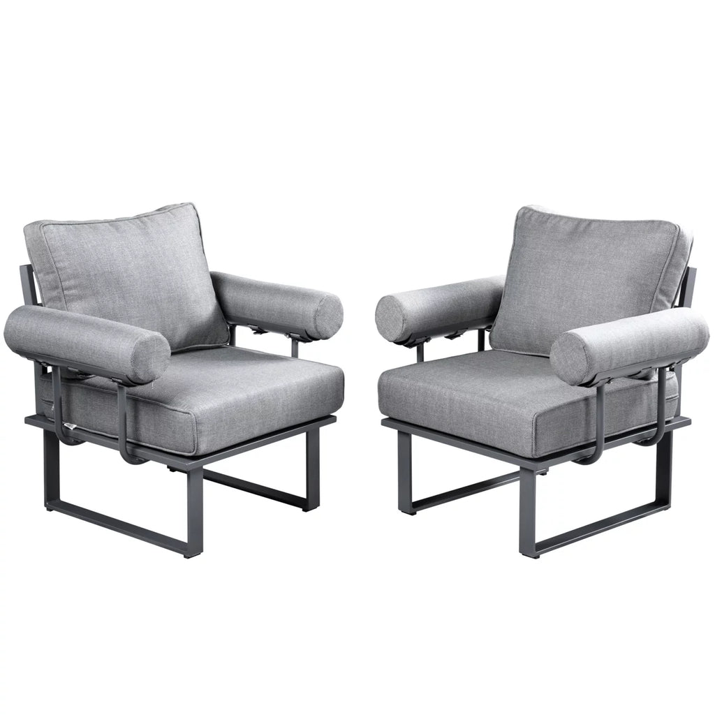 2 Pieces All Weather Wicker Patio Sectional Couch with Cushions N44711