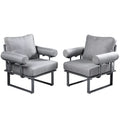 2 Pieces All Weather Wicker Patio Sectional Couch with Cushions N44711