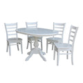 36" Round Dining Table with 4 Chairs - 5 Piece Set T126