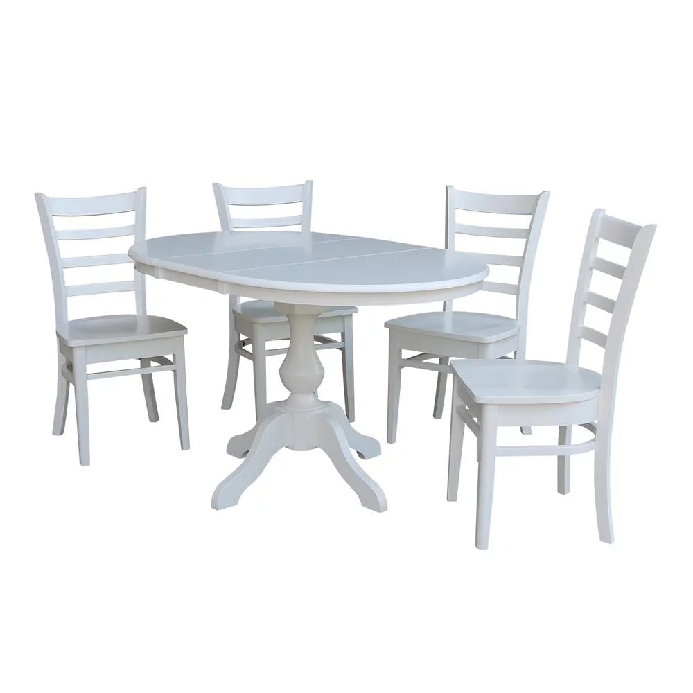 36" Round Dining Table with 4 Chairs - 5 Piece Set T126