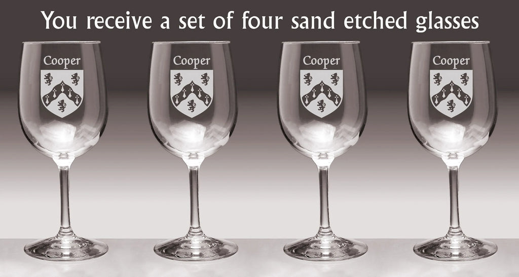 Irish Coat of Arms Wine Glasses Set of 4 F1042