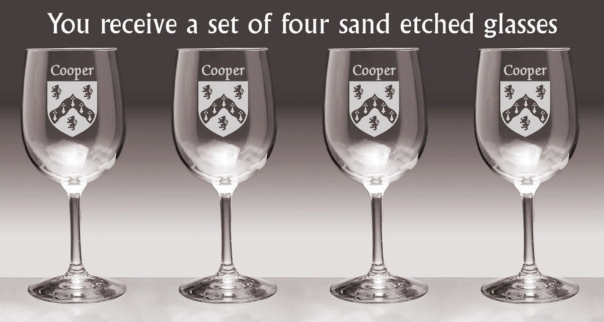 Irish Coat of Arms Wine Glasses Set of 4 F1042