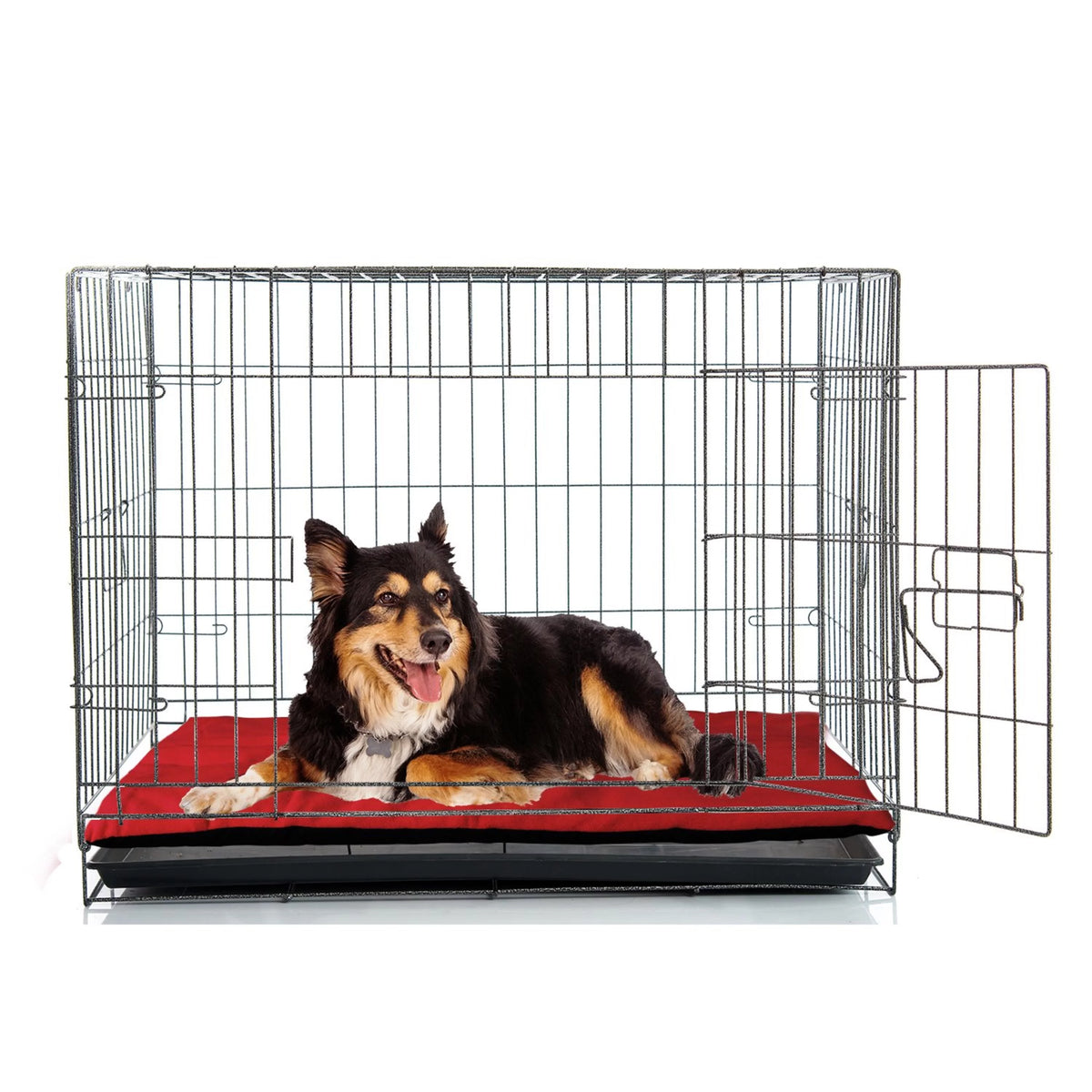 Soft Fleece Dog Crate Mat Washable Dog Bed Maroon XL U58118