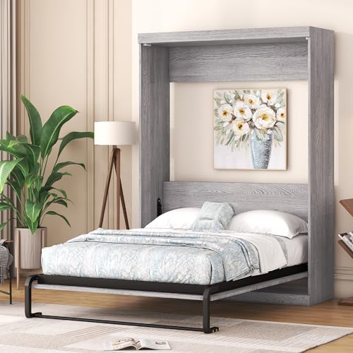 Full Size Gray Murphy Bed X356