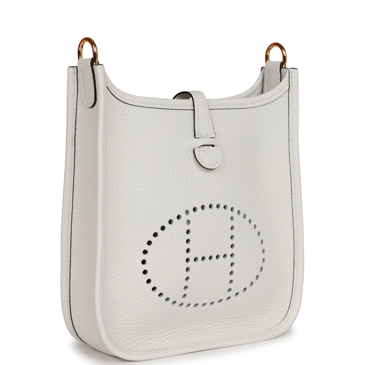 White Clemence Leather Bag K743