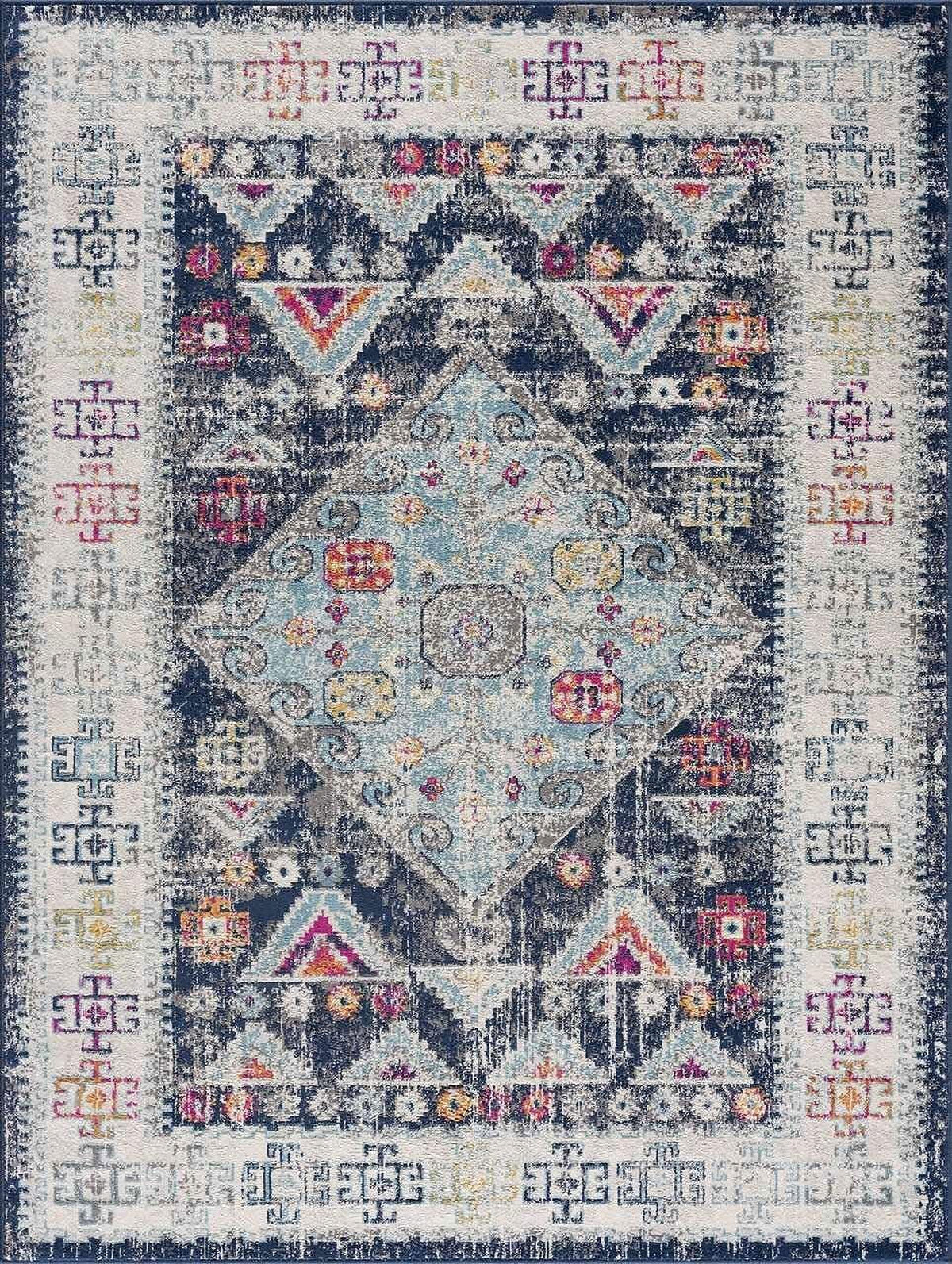Multicolor Geometric Runner Rug 2'7" X 10' U5527