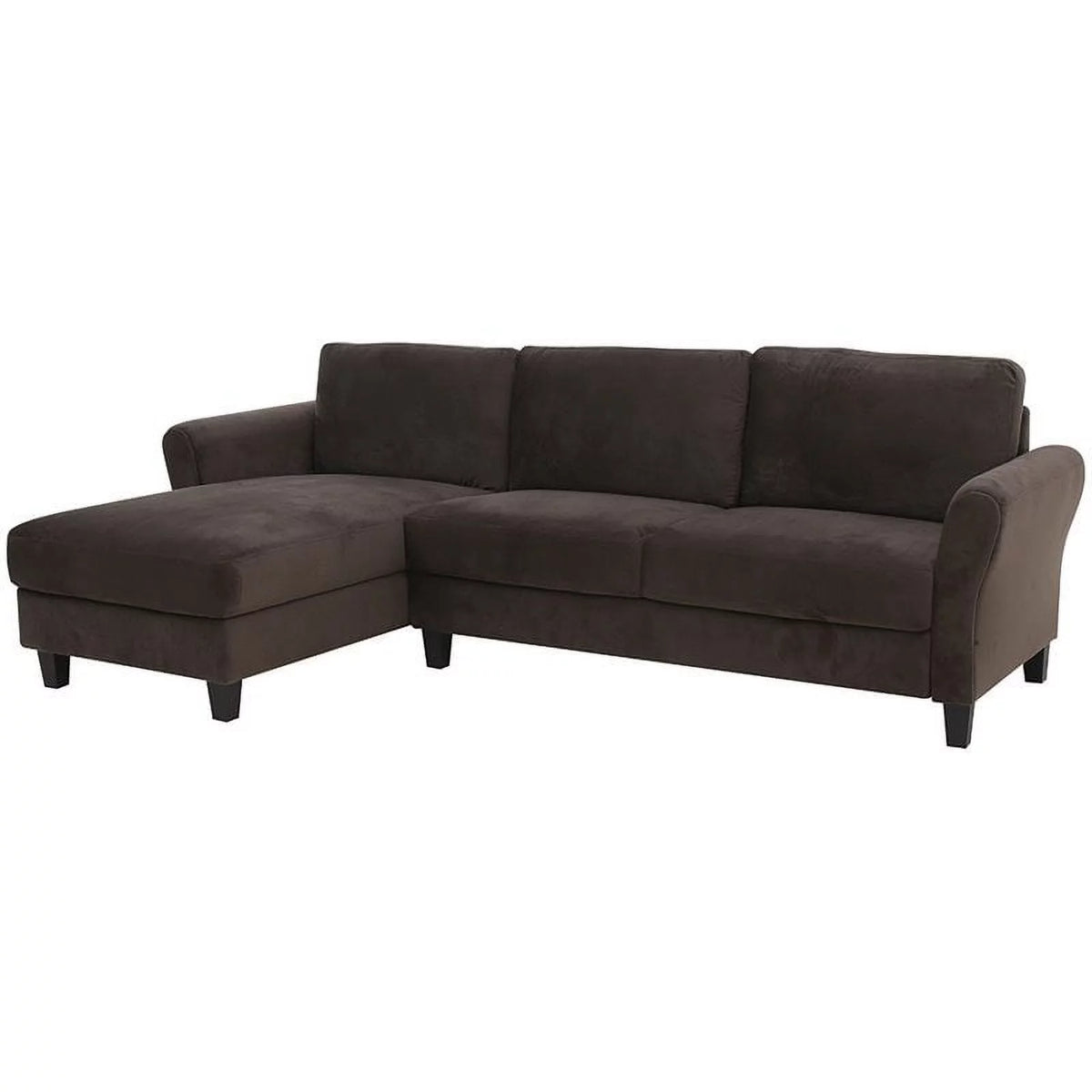 Brown Microfiber Sectional Sofa Y31518