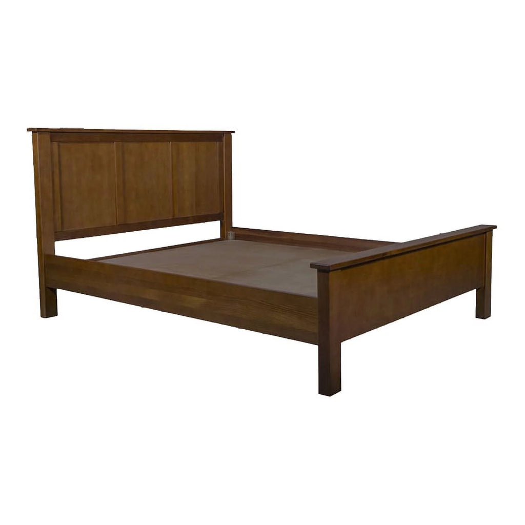 Solid Wood King Panel Bed in Walnut S4752