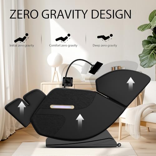 Black Zero Gravity Full Body Massage Chair with Air Pressure Heating X680319