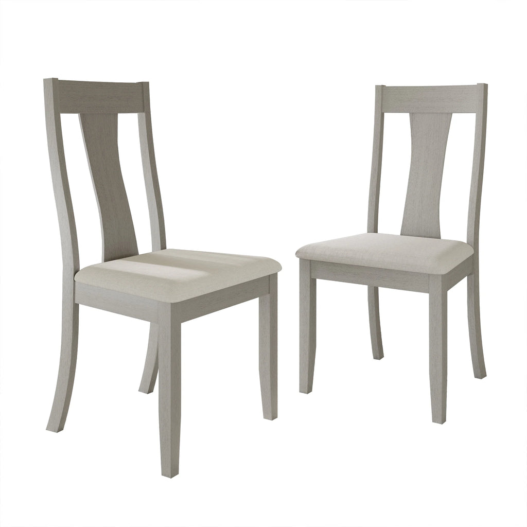 Minimalist Wooden Dining Chair Set of 2 White Y23361