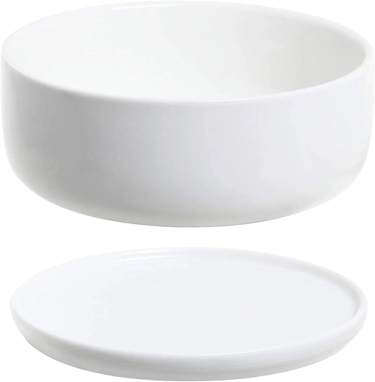 White Ceramic Succulent Planter Pot with Tray J150