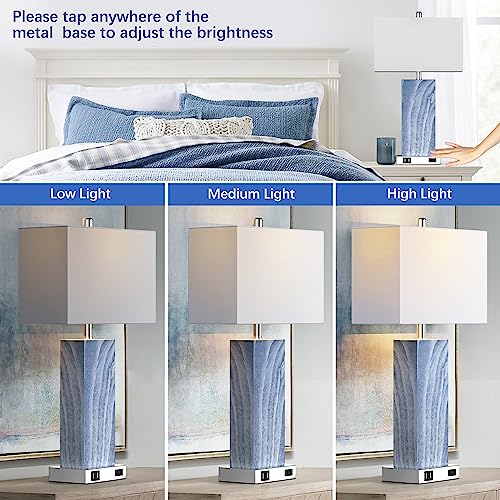Touch Control Table Lamps Set of 2 with USB Ports and AC Outlet J20834