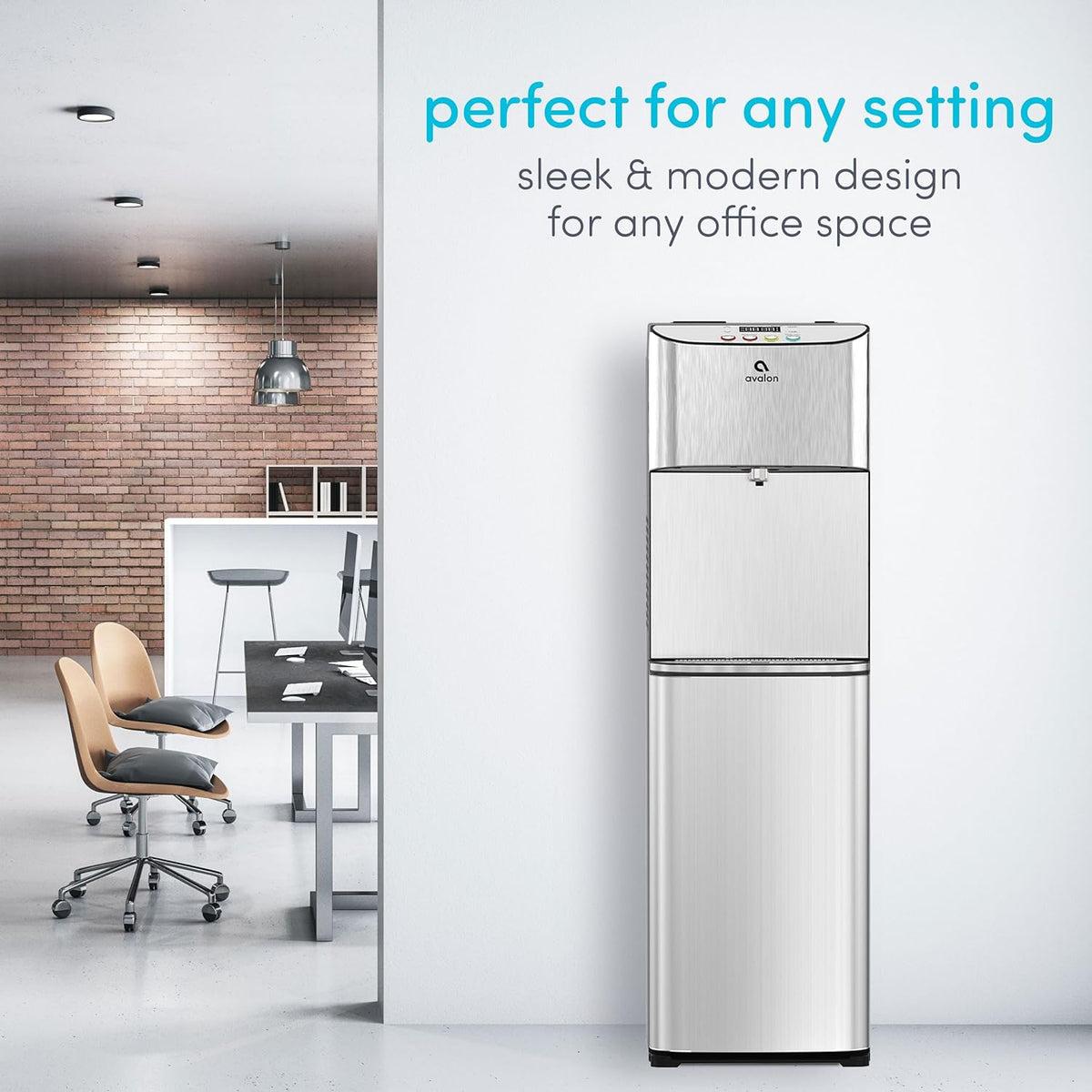Electric Bottleless Water Cooler Dispenser with 3 Temperatures, Self Cleaning, Stainless Steel Z9187