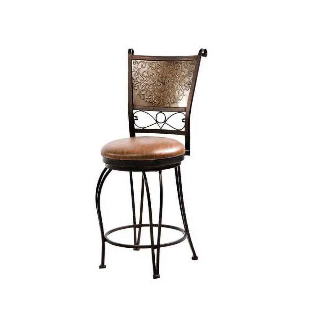 24" Metal Stamped Back Swivel Counter Stool Q26499