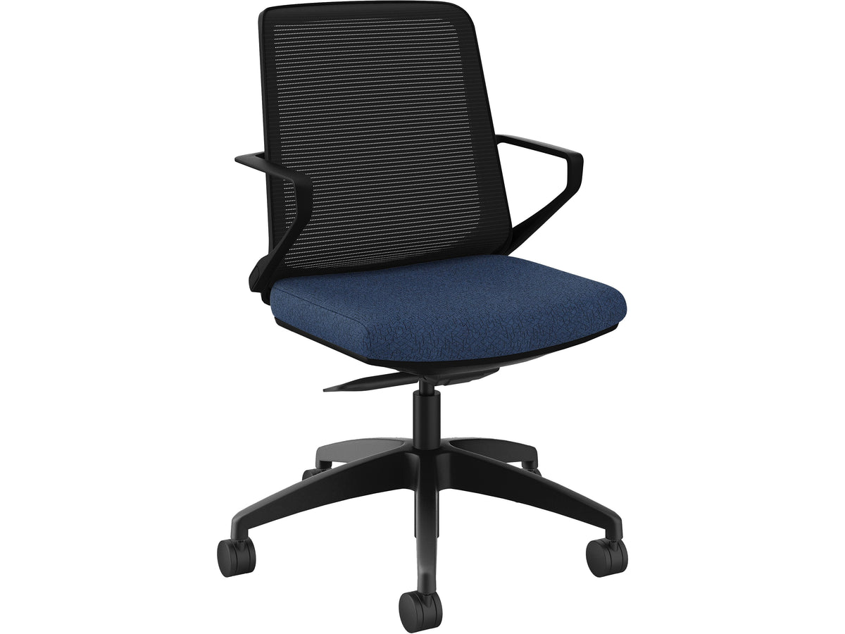 Black Polyester Swivel Task Chair V262015
