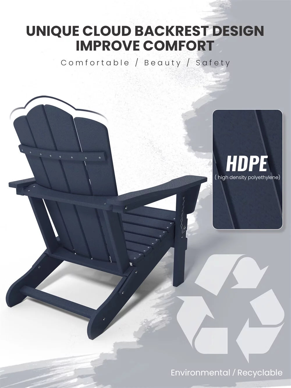 Folding Adirondack Chair Blue D224994
