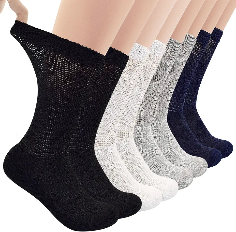 Loose Fit Non-Binding Ankle Wide Socks 8 Pairs Size 6-11 I304101