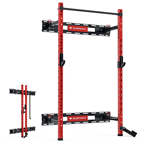 Wall Mounted Folding Squat Power Rack with Pull Up Bar G6724