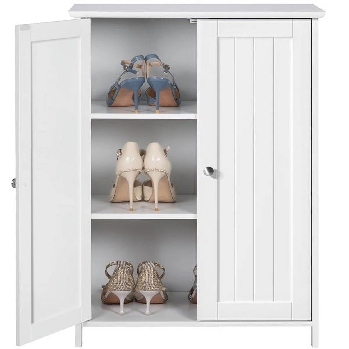 White Free Standing Wooden Shoe Storage Cabinet R888