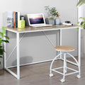 47.2 Inch Light Brown and White Computer Desk with Metal Frame W846
