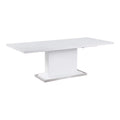 White Extendable Steel and Wood Dining Table E866245