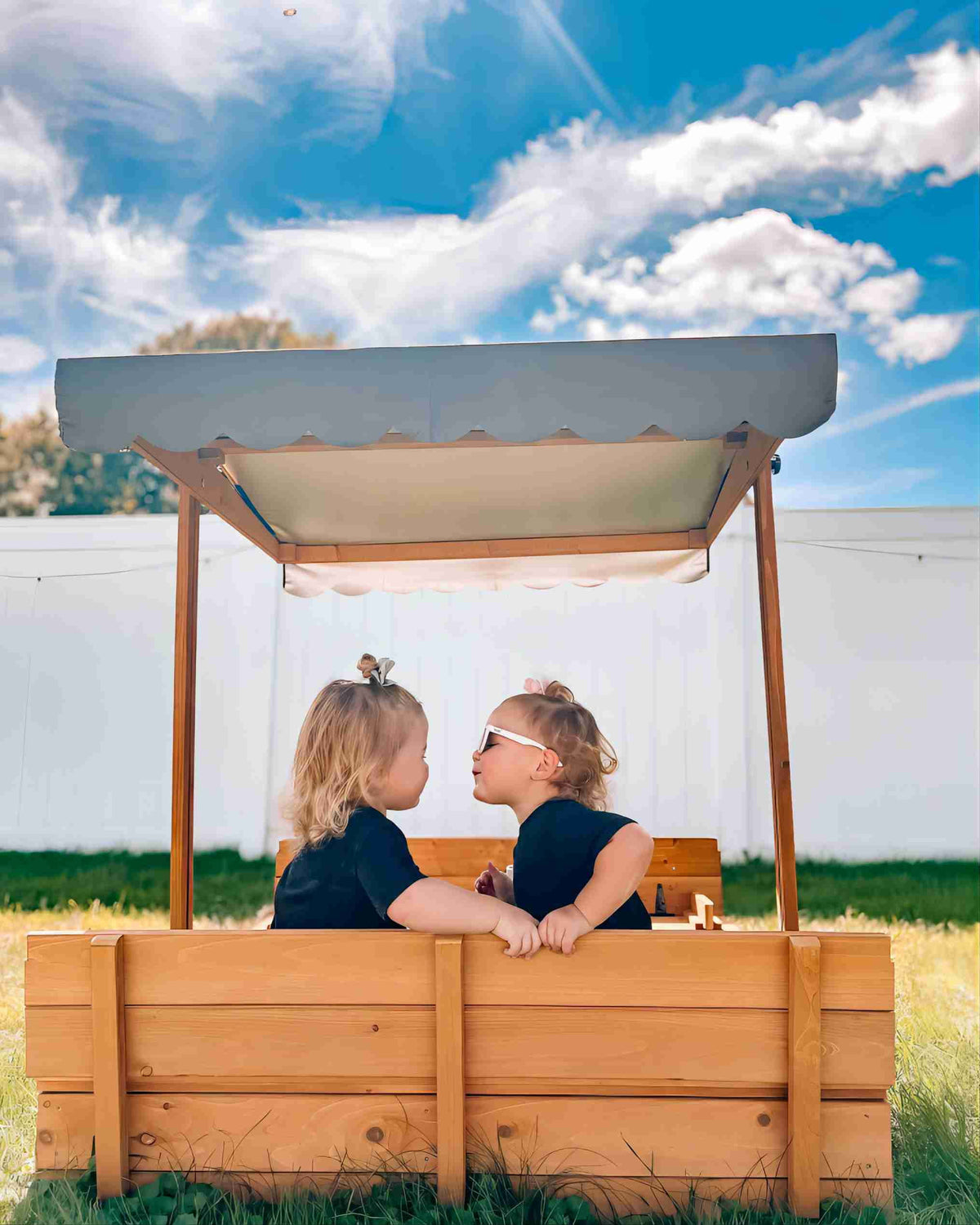 47'' Wooden Sandbox with Lid and Bench A629931