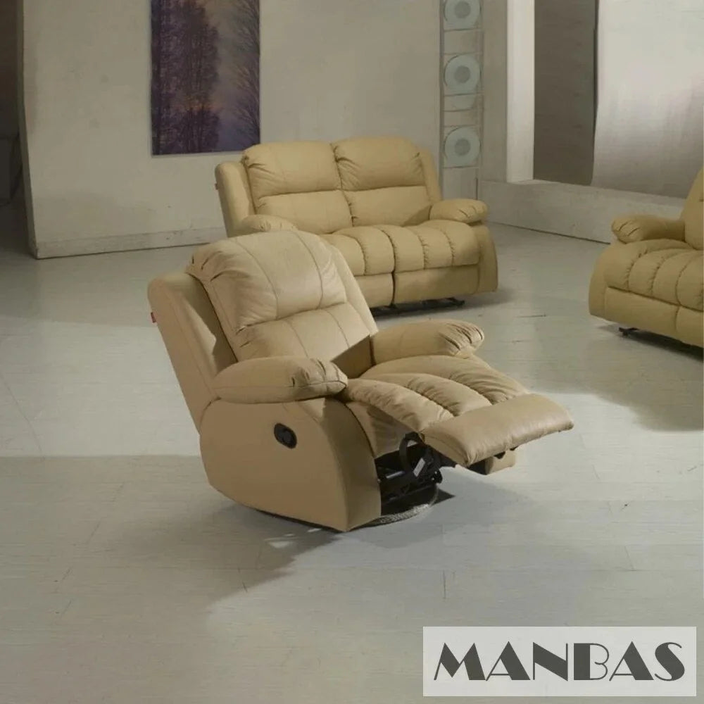Manual Electric Recliner Sofa Genuine Leather Couch Q8522