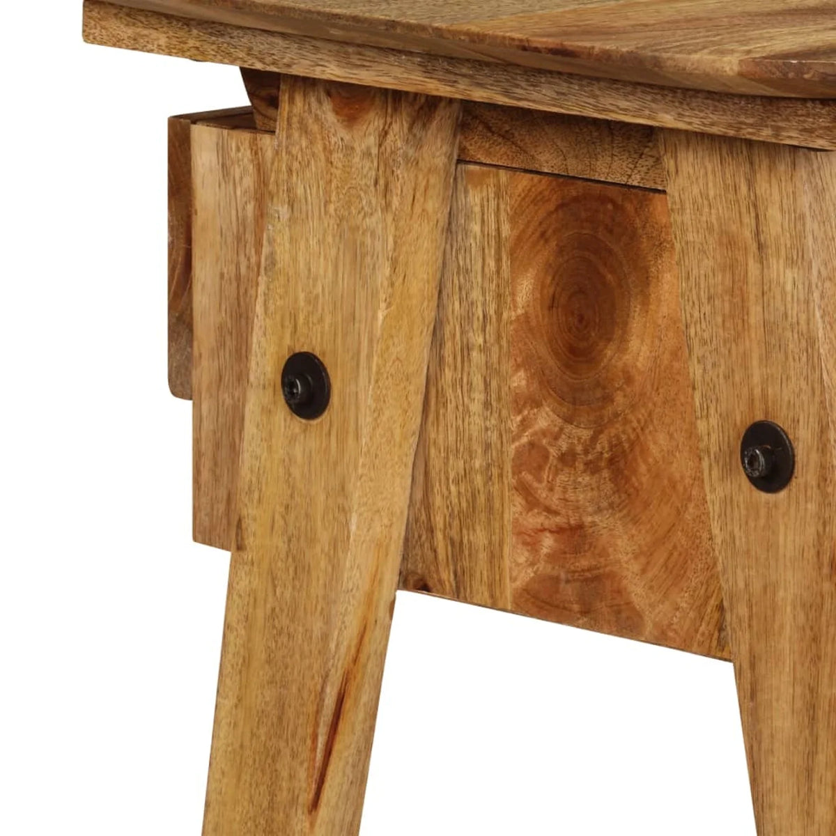 Writing Table with Storage Drawer Mango Wood Computer Desk Z267126