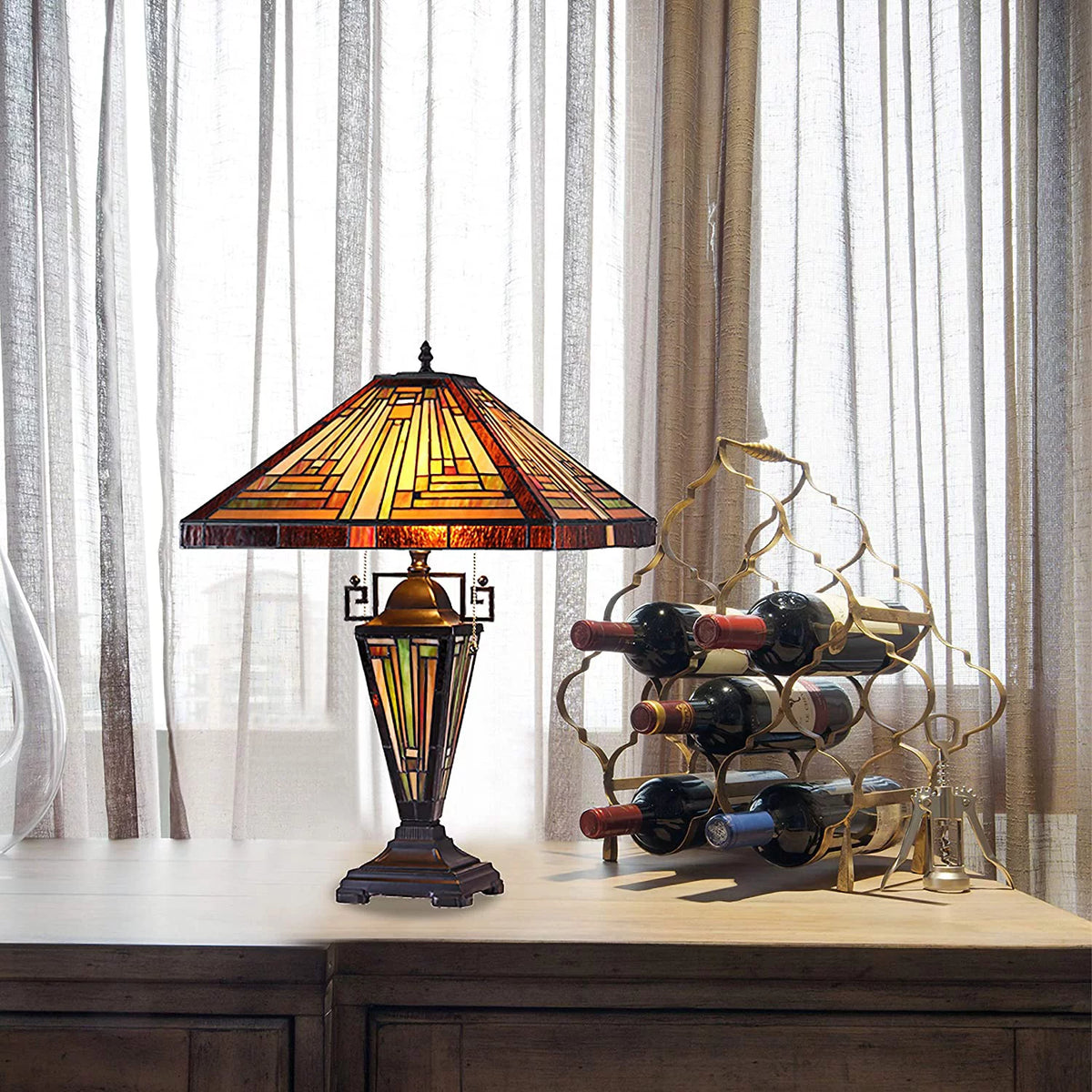 3 Light Table Lamp 16" Shade R8316