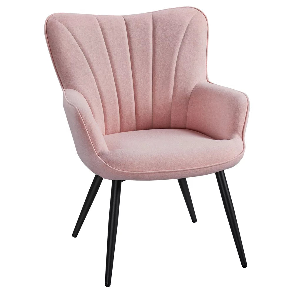 Pink Upholstered Fabric Accent Chair E245