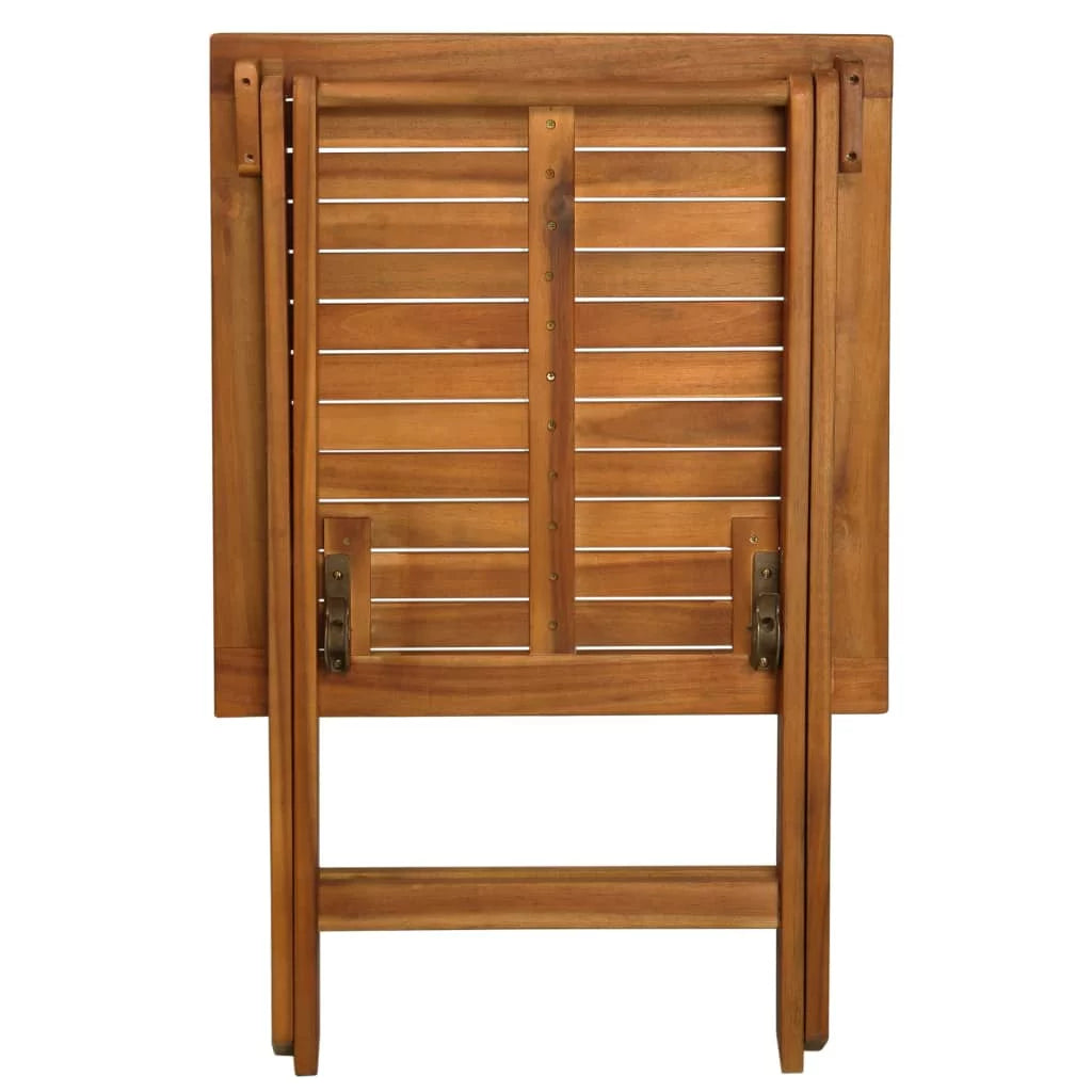 3 Piece Folding Bistro Set Wooden Table and 2 Chairs with Cushions P998448