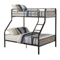 Twin over Queen Size Metal Bunk Bed with Guardrail and Ladder Q5925