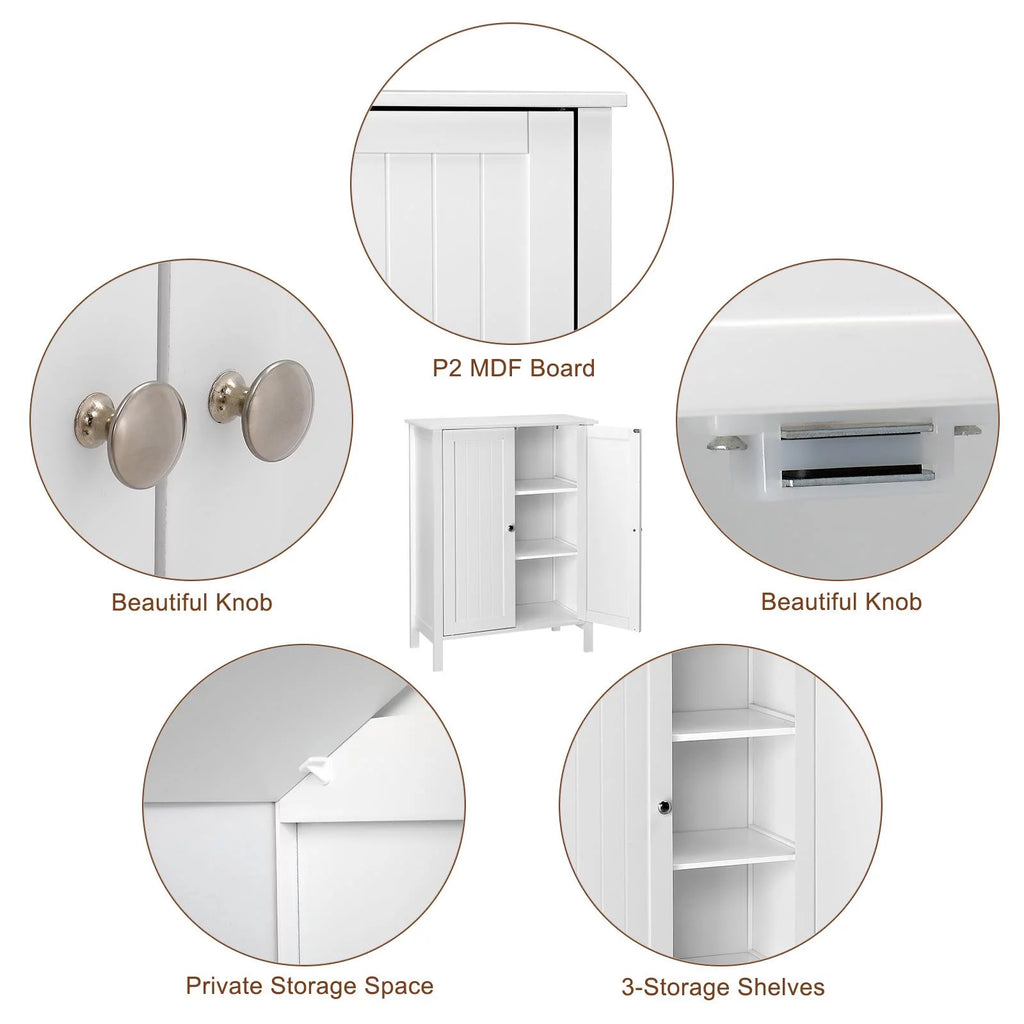 White Free Standing Wooden Shoe Storage Cabinet R888