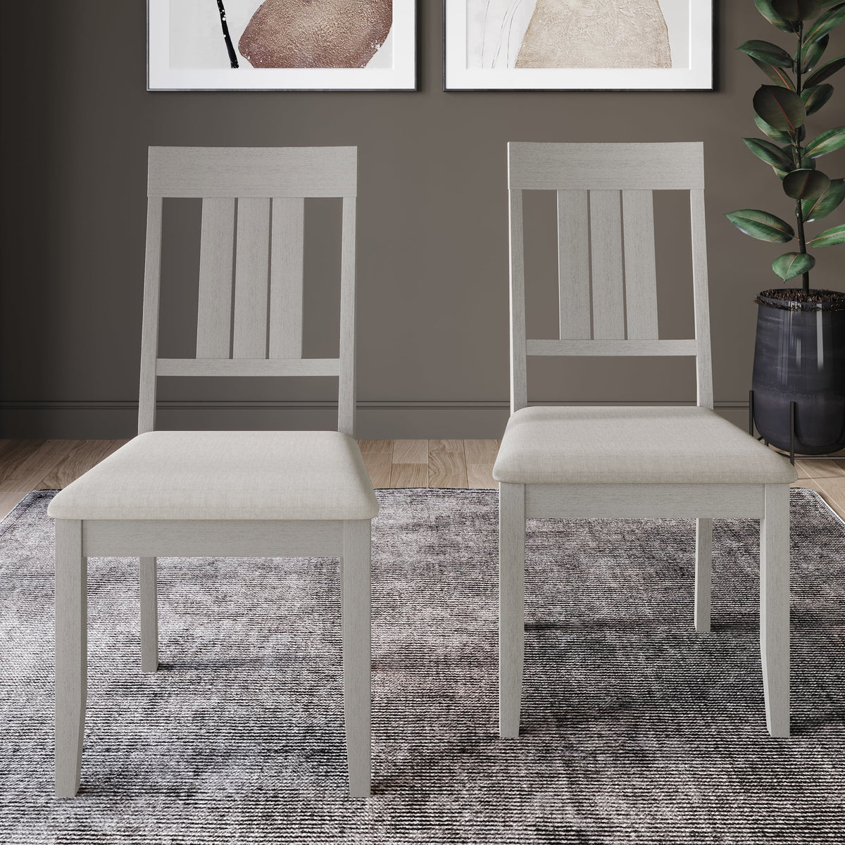 White Wooden Dining Chair Set of 2 P300669