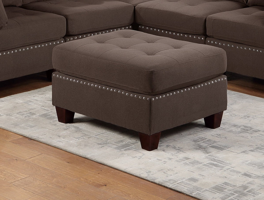 Black Linen Like 6pc Modular Sectional Set Y458321