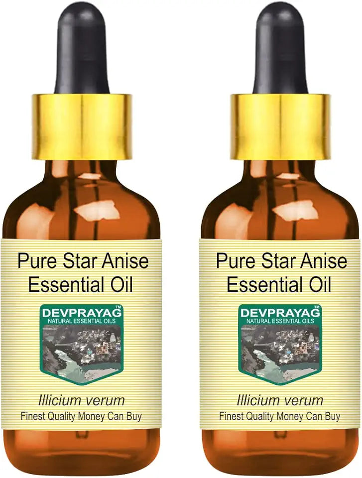 Star Anise Essential Oil with Glass Dropper Steam Distilled 100ml X 2 J9015