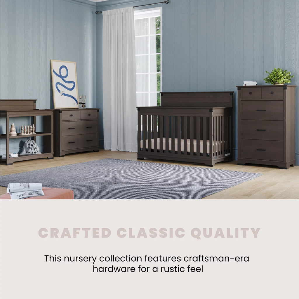 Gray 4-in-1 Convertible Crib Y8560