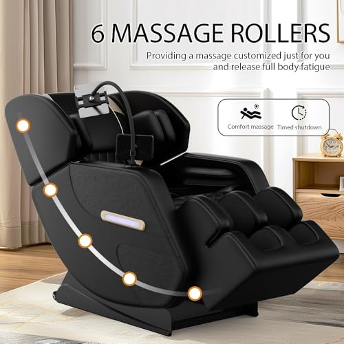 Black Zero Gravity Full Body Massage Chair with Air Pressure Heating X680319