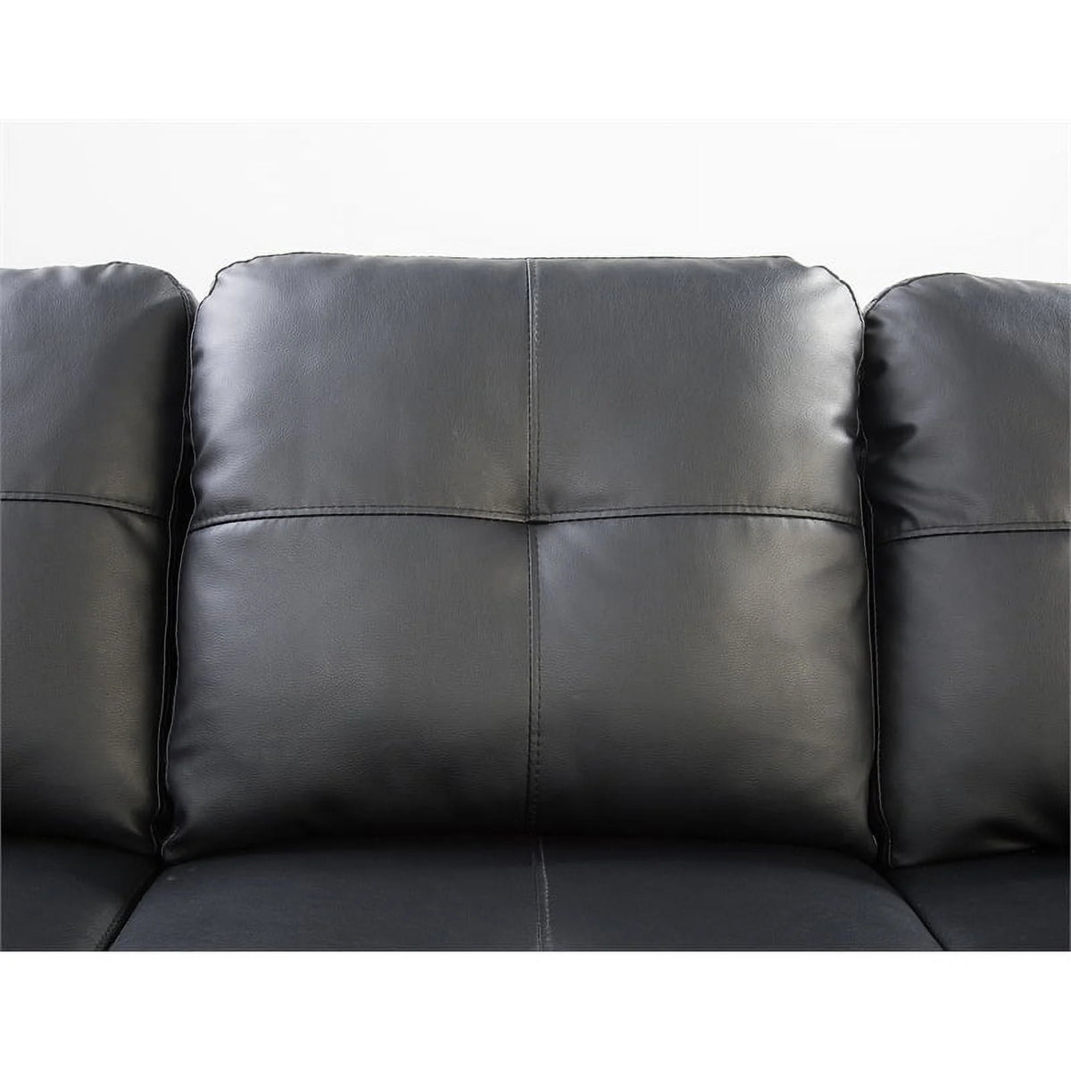 Faux Leather Sectional Sofa in Black B205949