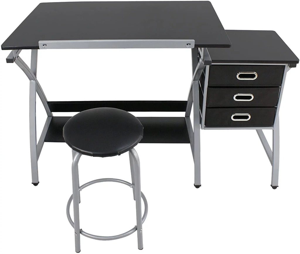Height Adjustable Art Desk with 3 Storage Drawers S721